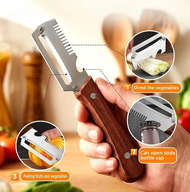 Multifunctional 3-in-1 Vegetable Peeler & Shredder (With Bottle Opener)
