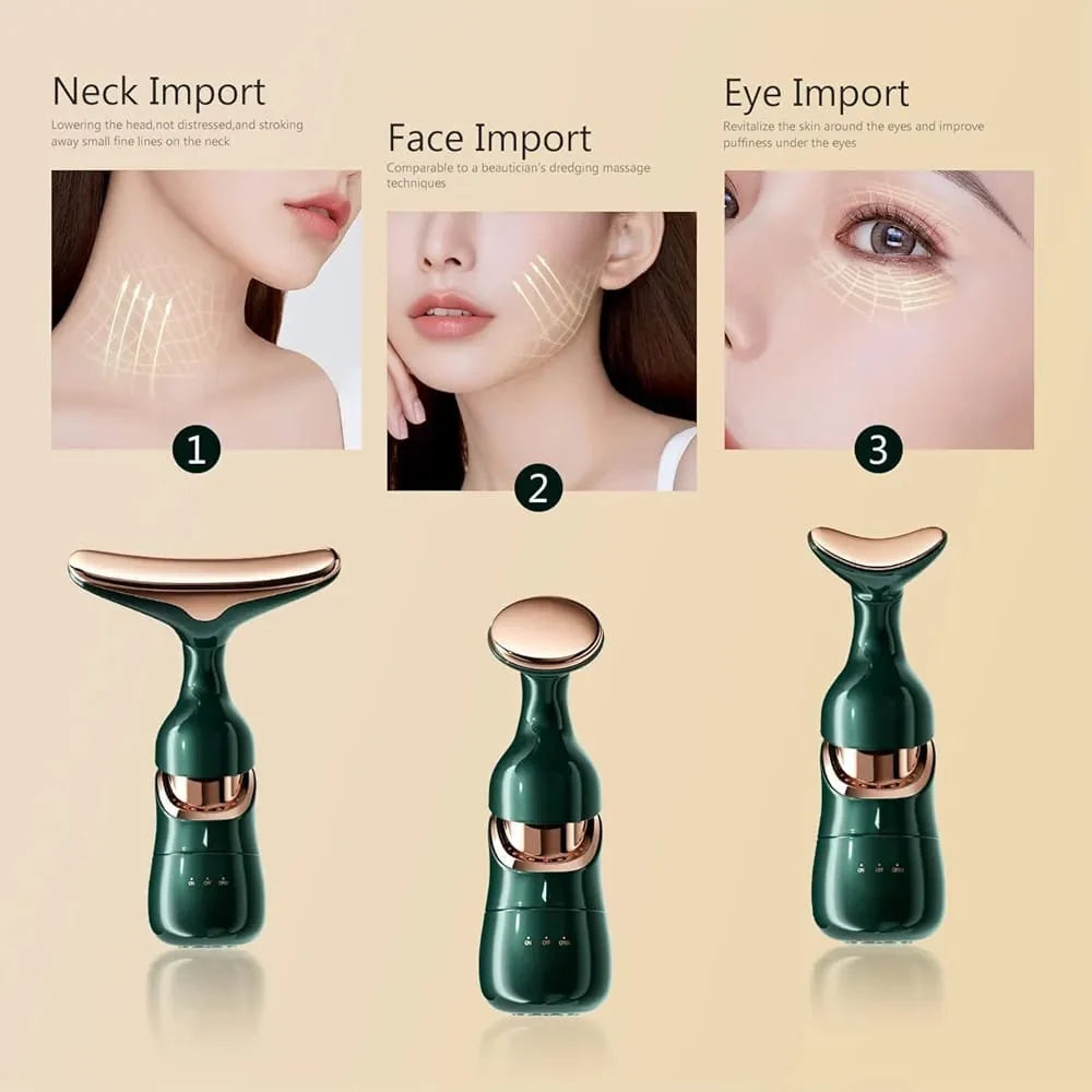 3-in-1 Face Lift Massager Wand – Skin Tightening & Glow Tool