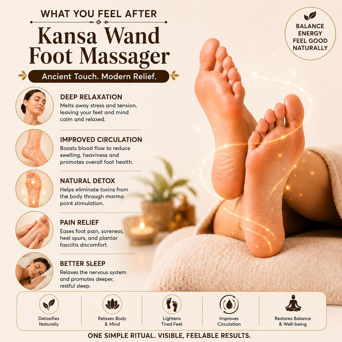Kansa Massager for Face & Body – Natural Ayurvedic Bronze Massage Tool