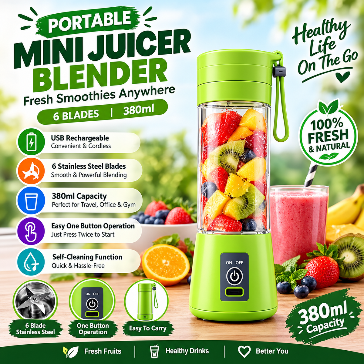 Portable Juicer Blender – Fresh Juice Anywhere