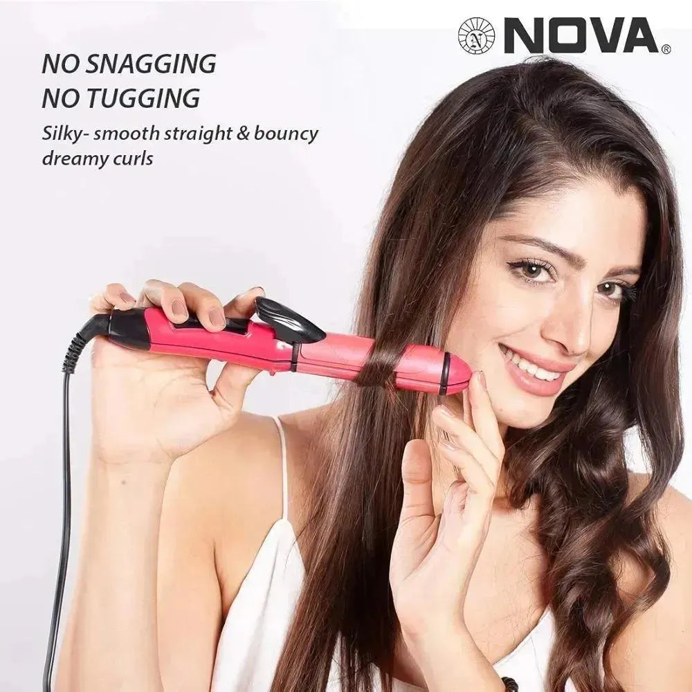 Pink 2-in-1 Hair Dryer with Curler