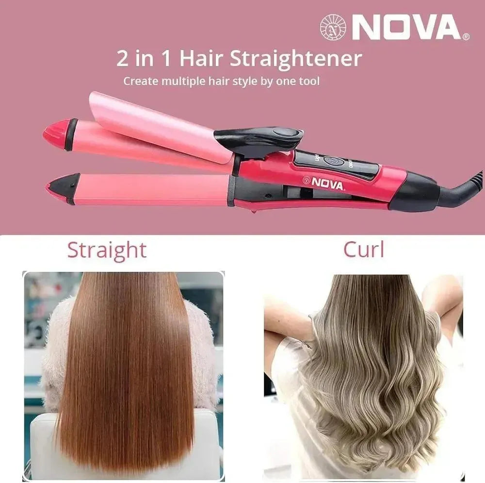 Pink 2-in-1 Hair Dryer with Curler
