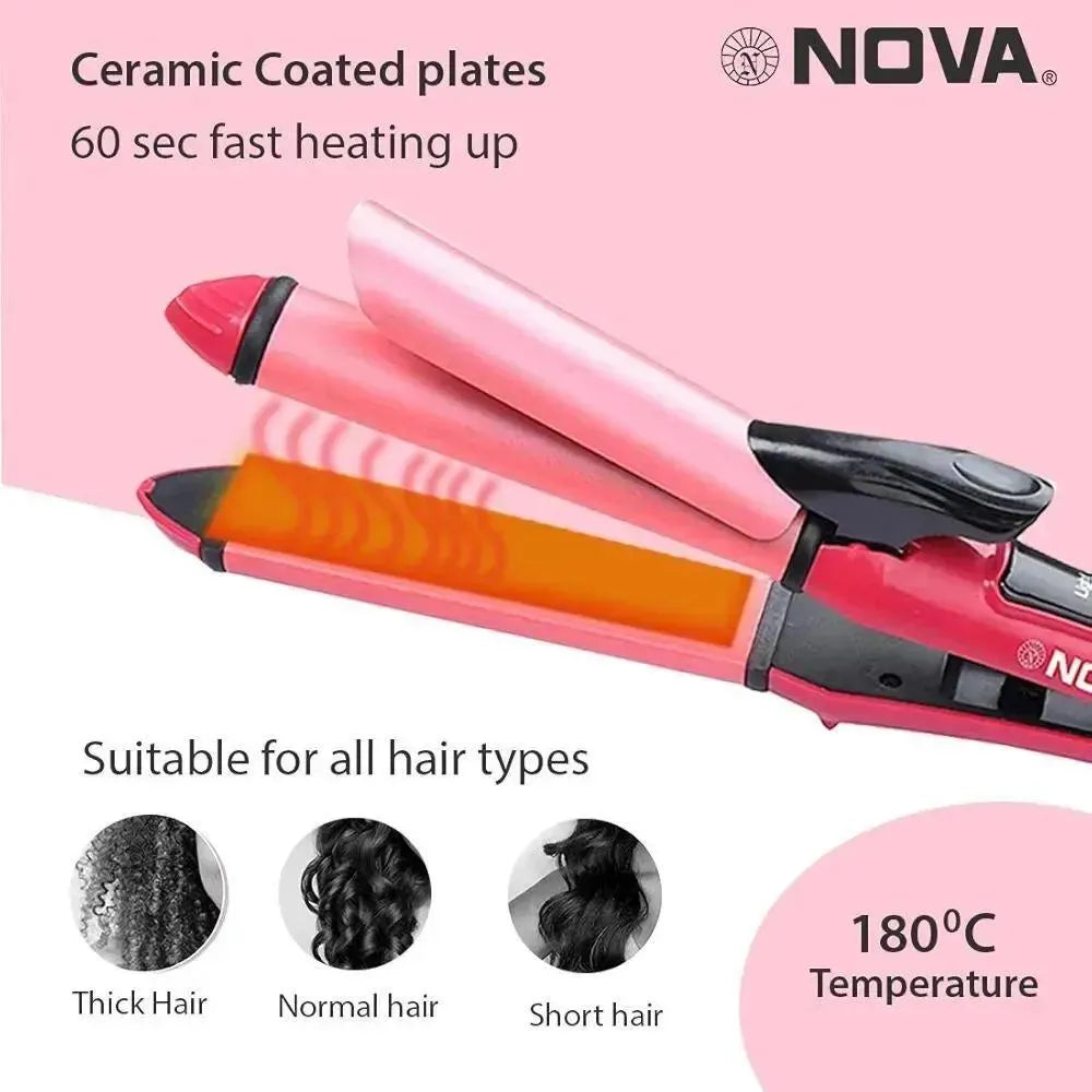 Pink 2-in-1 Hair Dryer with Curler