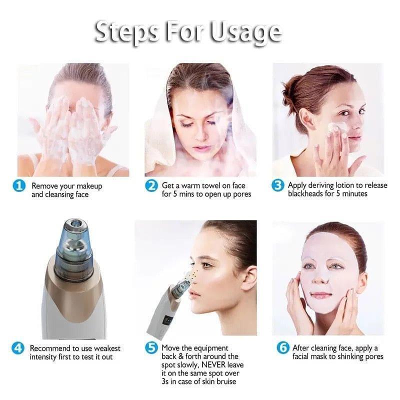 5-in-1 Blackhead Remover Machine – Rechargeable Face Vacuum Pore Cleaner