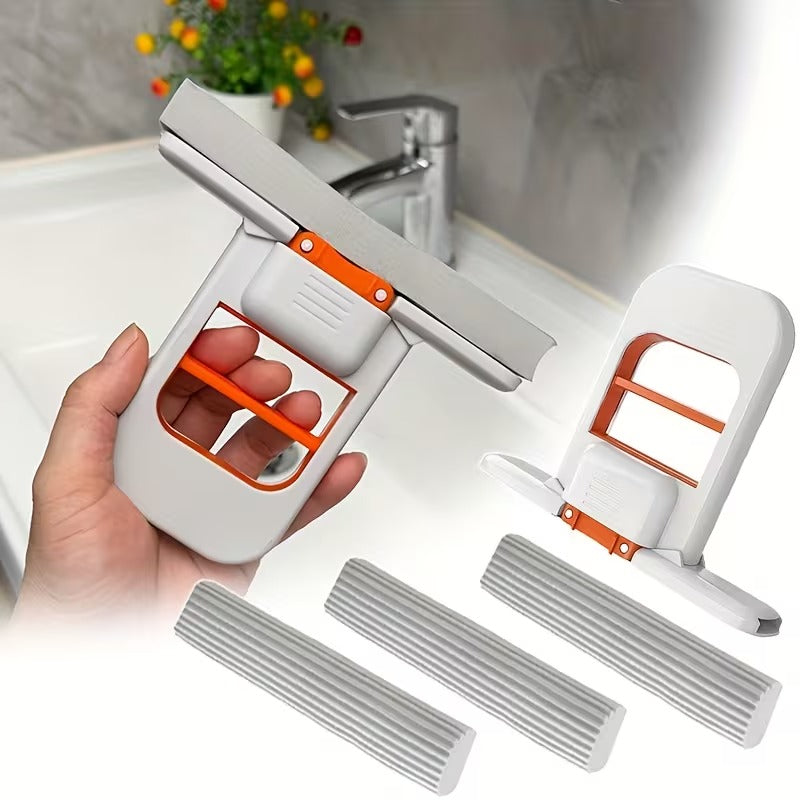 **Foldable Mini Mop – Portable Wet & Dry Self-Squeezing Cleaner**
